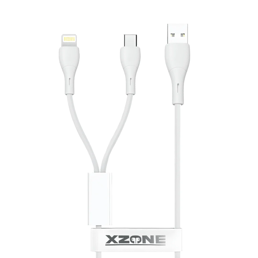 Xzone 2 In 1 Usb to Lightning + Type-C Cable 1.2M X-4010G3