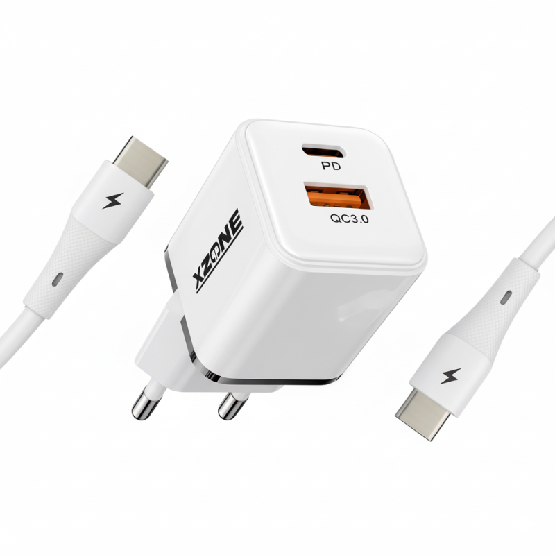 Xzone 20W PD+QC Wall Charger with Type-C Cable  X-QD207