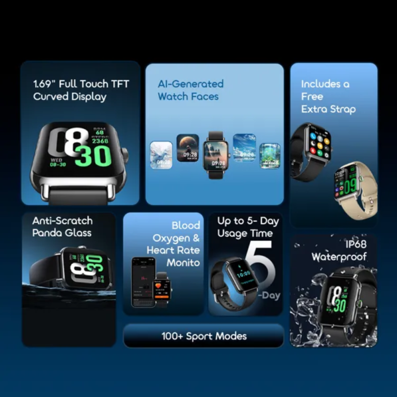 Oraimo Watch 6 Pro 1.69'' Full Touch Smart Watch (OSW-807S)