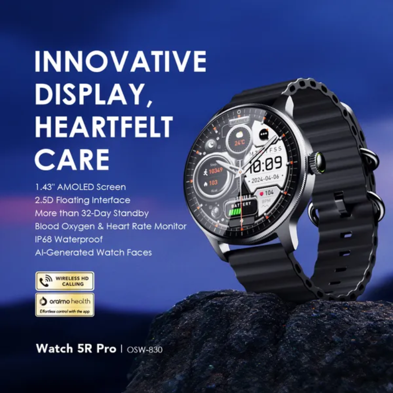 oraimo Watch 5R Pro AMOLED Floating Interface IP68