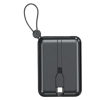 Xzone 22.5W Mini Power Bank With Cable Type C & Lightning 10000Mah QP190 Mini Black